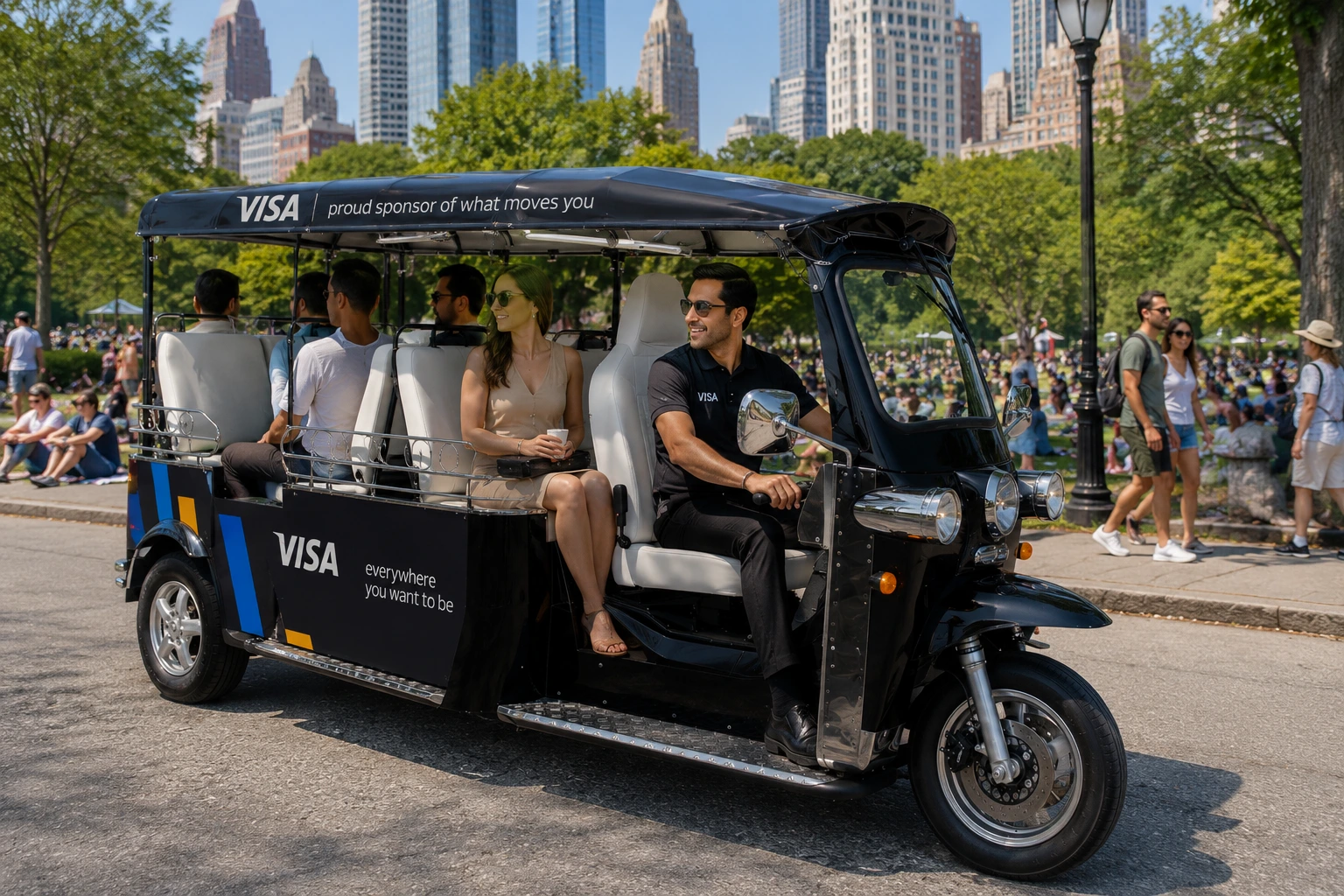 Branded eTuk shuttle for event activation